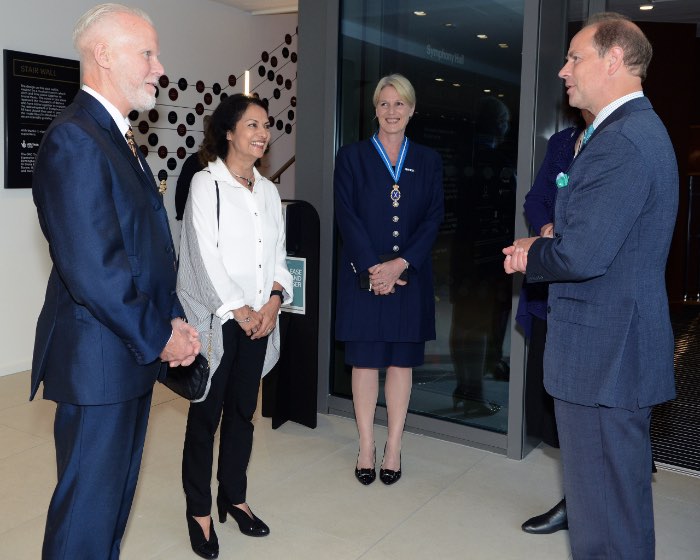 HRH Earl of Wessex meets Chair of B:Music Ltd and other members of the board and staff, to officially open the B:Music Jennifer Blackwell Performance Space at the Birmingham Symphony Hall
